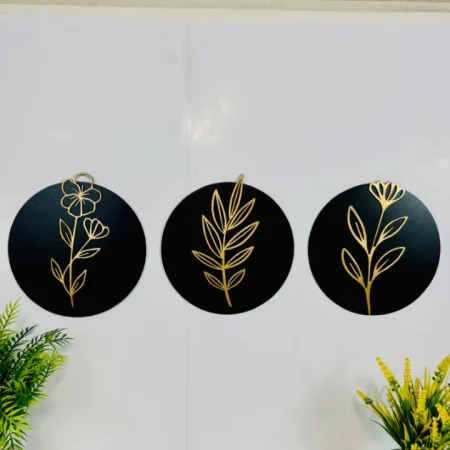 Black Round Flower Wall Art – Aesthetic Home Decor Piece
